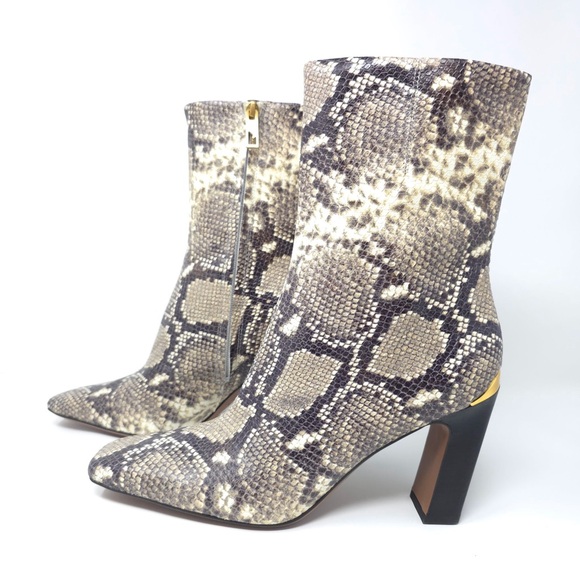 Franco Sarto Briar Grey Snake Print Snip Toe Heel Booties - Picture 4 of 13